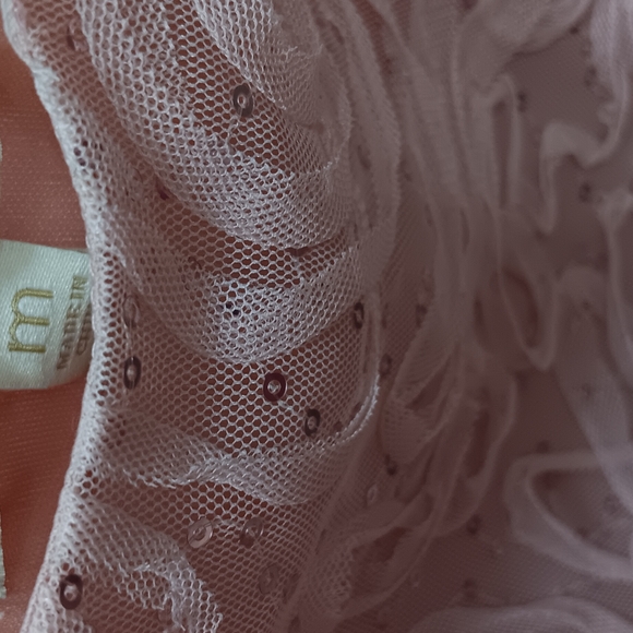 Chic Pink Lace Roses With Crystals Top with Sequins🌹🌸🌹 - Picture 2 of 2